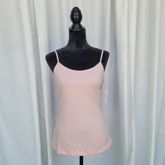 NWT Time & Tru Pink Stretch Camisole Tank Top Womens size L (12-14) Cotton Modal - Picture 1 of 8